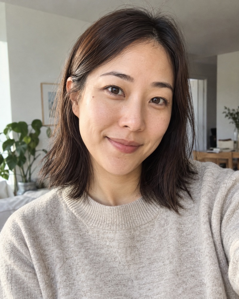 AI illustration: casual photo of the same fictional adult